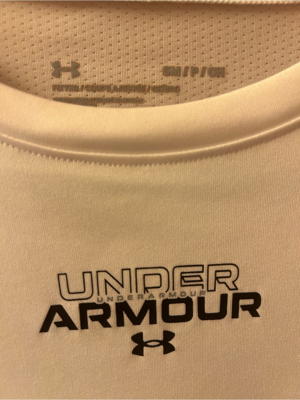 Under Armour White Short Sleeve Logo Athletic Tee